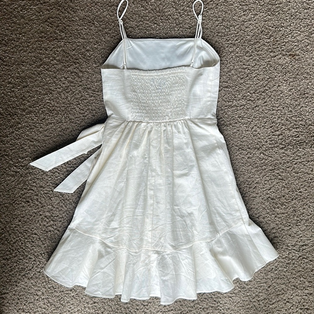 Express White Ruffled Tiered Mini Sundress - Picture 4 of 5